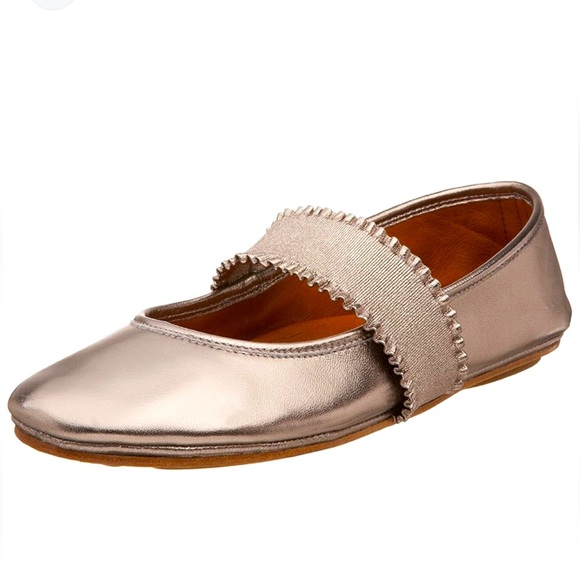 Gentle Souls Metallic Mary Jane Ballet Flats - Picture 1 of 7